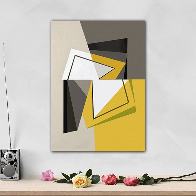 Canvas Yellow Wall Decor Modern Style Geometric Painting, Multiple Sizes Options Clearhalo 'Art Gallery' 'Canvas Art' 'Contemporary Art Gallery' 'Modern' Arts' 1653750