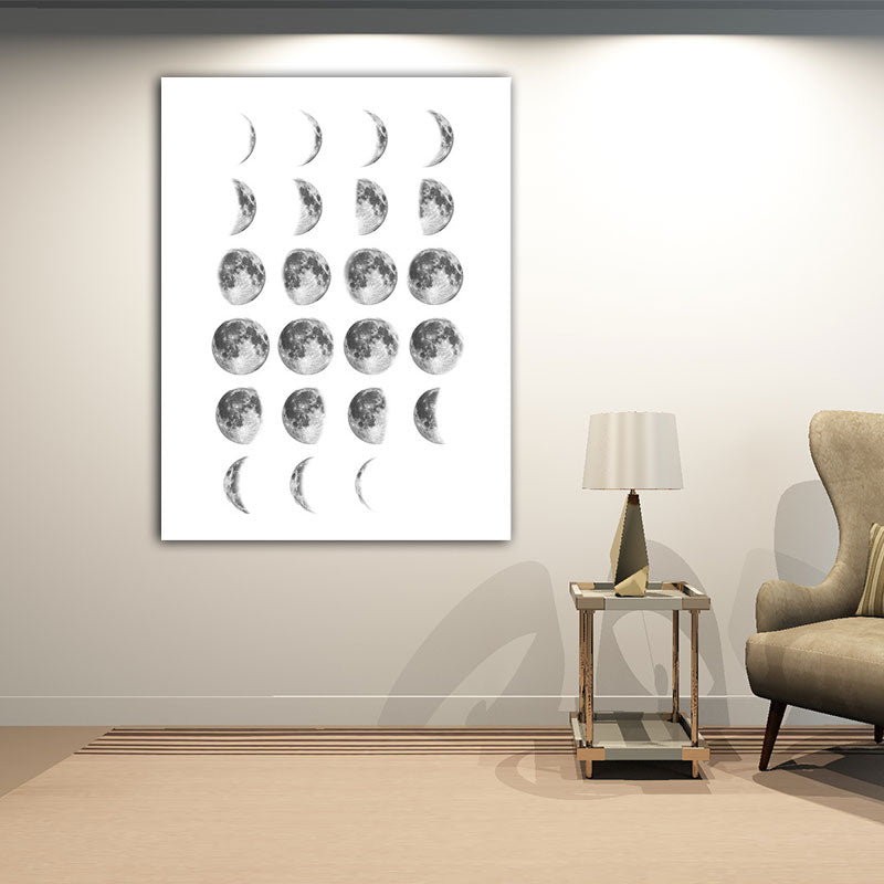Lunar Eclipse Canvas Art Minimalist Textured Surface Childrens Bedroom Wall Decor Clearhalo 'Art Gallery' 'Canvas Art' 'Contemporary Art Gallery' 'Contemporary Art' 'Minimalism' 'Minimalist Art Gallery' 'Scandinavian' Arts' 1653867