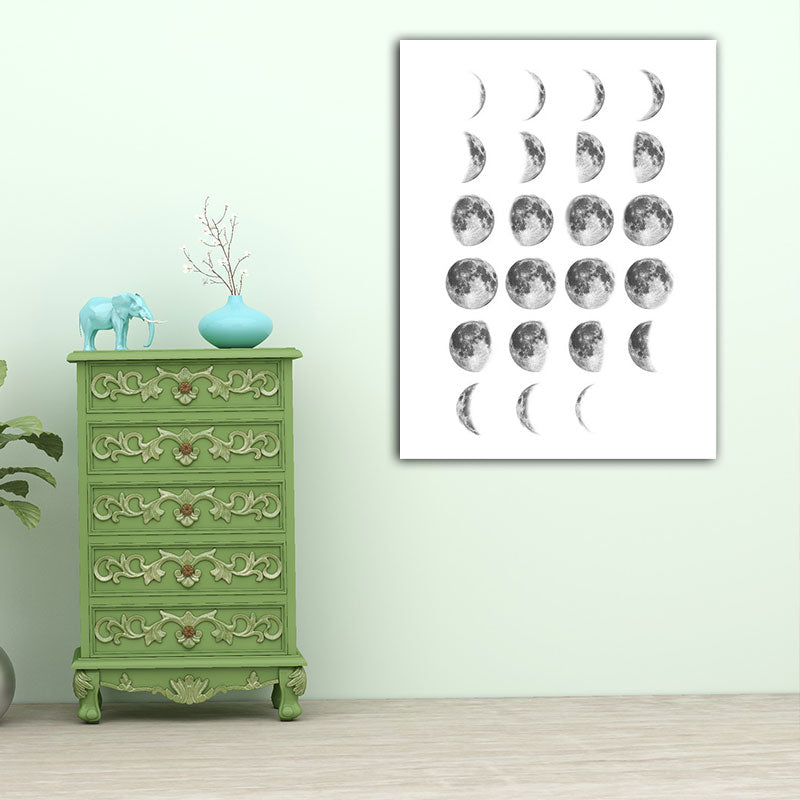 Lunar Eclipse Canvas Art Minimalist Textured Surface Childrens Bedroom Wall Decor Clearhalo 'Art Gallery' 'Canvas Art' 'Contemporary Art Gallery' 'Contemporary Art' 'Minimalism' 'Minimalist Art Gallery' 'Scandinavian' Arts' 1653868