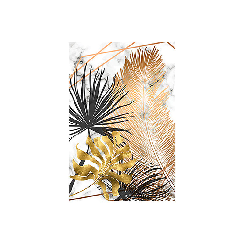Gold Botanical Leaves Painting Textured Wall Art Decor for Bedroom, Multiple Sizes Clearhalo 'Art Gallery' 'Canvas Art' 'Contemporary Art Gallery' 'Modern' Arts' 1653920