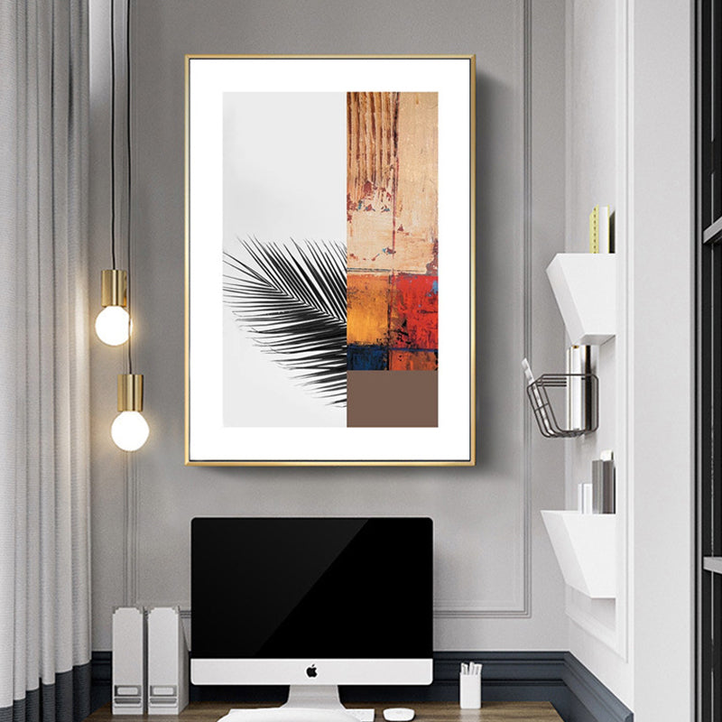 Multicolored Abstract Canvas Leaf Print Tropical Textured Wall Art for Home Clearhalo 'Art Gallery' 'Canvas Art' 'Coastal Art Gallery' 'Tropical' Arts' 1654072