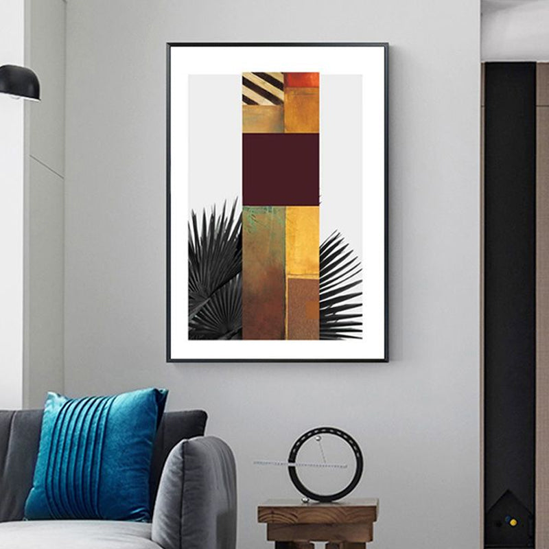 Multicolored Abstract Canvas Leaf Print Tropical Textured Wall Art for Home Clearhalo 'Art Gallery' 'Canvas Art' 'Coastal Art Gallery' 'Tropical' Arts' 1654082