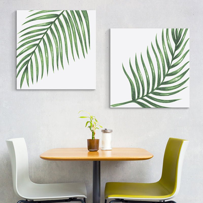 Farmhouse Wall Art Set in Green Leaf Branch Painting Canvas Print for Family Room Green Design 3 Clearhalo 'Art Gallery' 'Canvas Art' 'Country Art Gallery' 'French Country' 'Rustic' Arts' 1655256