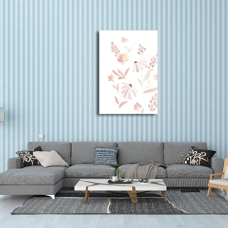Pink Flower Blossom Wall Decor Textured Surface Canvas Wall Art for Girls Bedroom Clearhalo 'Art Gallery' 'Canvas Art' 'Country Art Gallery' 'French Country' 'Rustic' Arts' 1655546