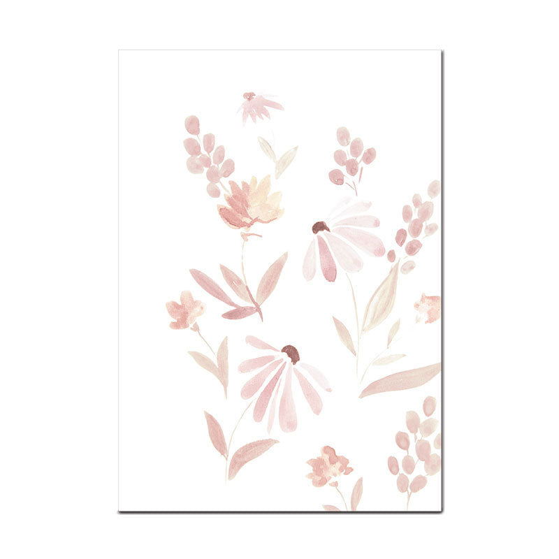 Pink Flower Blossom Wall Decor Textured Surface Canvas Wall Art for Girls Bedroom Clearhalo 'Art Gallery' 'Canvas Art' 'Country Art Gallery' 'French Country' 'Rustic' Arts' 1655548