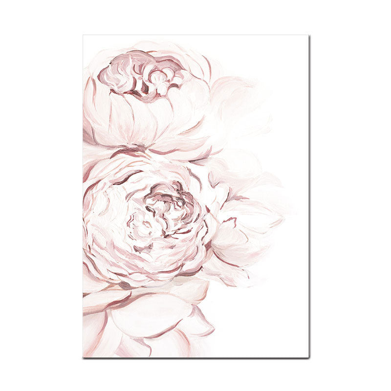 Pink Flower Blossom Wall Decor Textured Surface Canvas Wall Art for Girls Bedroom Clearhalo 'Art Gallery' 'Canvas Art' 'Country Art Gallery' 'French Country' 'Rustic' Arts' 1655555