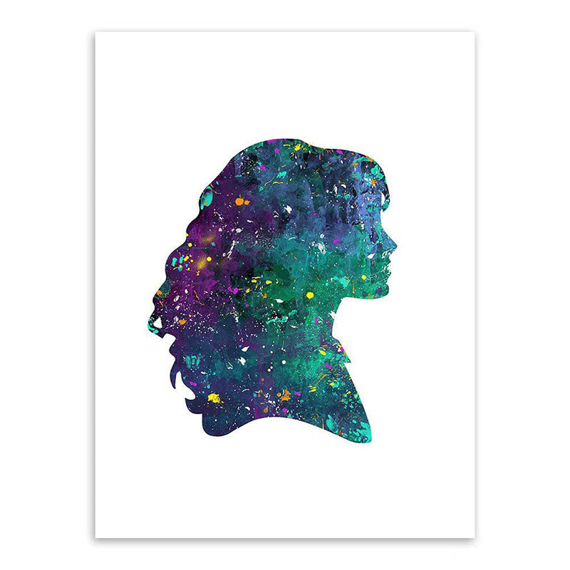 Textured Blue Wall Art Minimalism Figure Side Face Watercolor Canvas Print for Living Room Clearhalo 'Art Gallery' 'Canvas Art' 'Contemporary Art Gallery' 'Contemporary Art' 'Minimalism' 'Minimalist Art Gallery' 'Scandinavian' Arts' 1655717