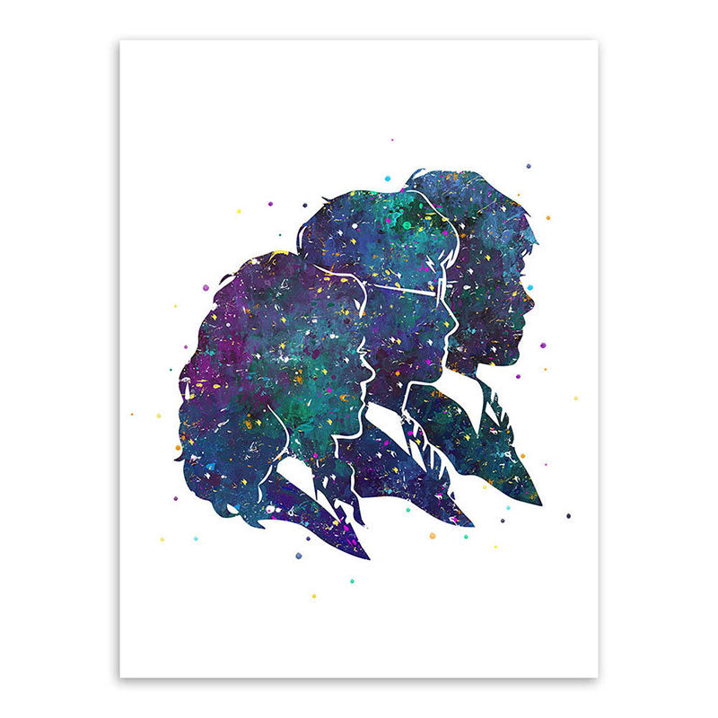 Textured Blue Wall Art Minimalism Figure Side Face Watercolor Canvas Print for Living Room Clearhalo 'Art Gallery' 'Canvas Art' 'Contemporary Art Gallery' 'Contemporary Art' 'Minimalism' 'Minimalist Art Gallery' 'Scandinavian' Arts' 1655725