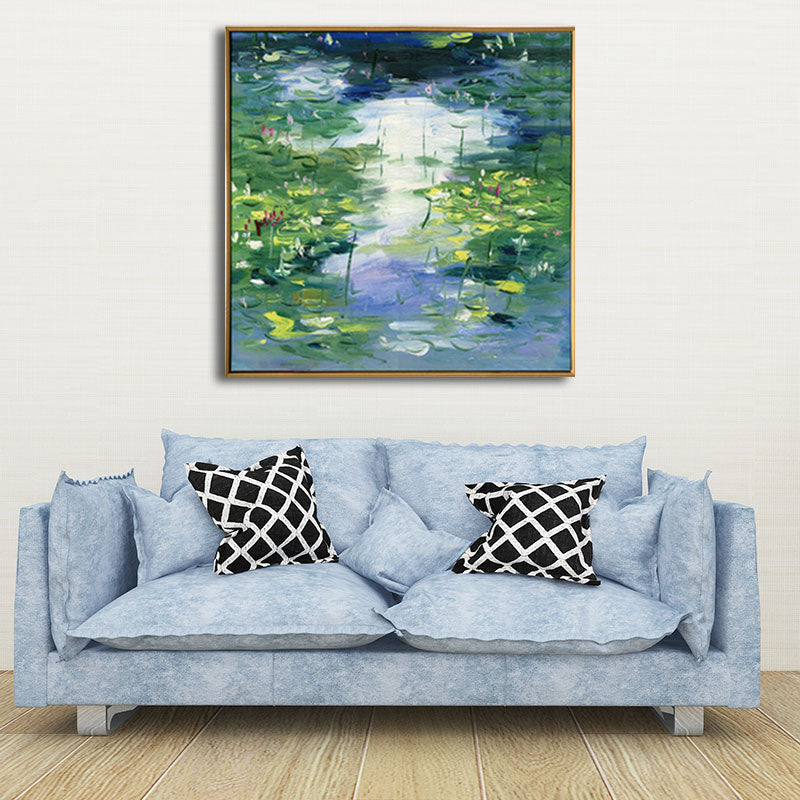 Textured Pool Oil Painting Art Print Canvas Traditional Wall Decor for Family Room Clearhalo 'Art Gallery' 'Canvas Art' 'Traditional' Arts' 1655734