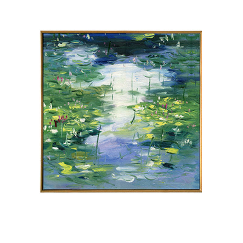 Textured Pool Oil Painting Art Print Canvas Traditional Wall Decor for Family Room Clearhalo 'Art Gallery' 'Canvas Art' 'Traditional' Arts' 1655736