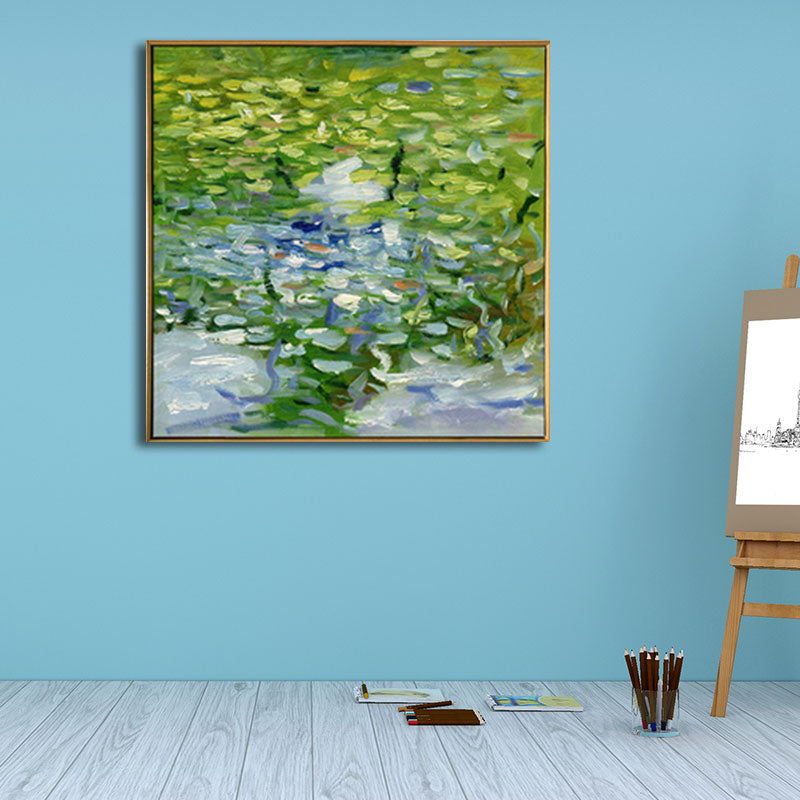 Textured Pool Oil Painting Art Print Canvas Traditional Wall Decor for Family Room Clearhalo 'Art Gallery' 'Canvas Art' 'Traditional' Arts' 1655738