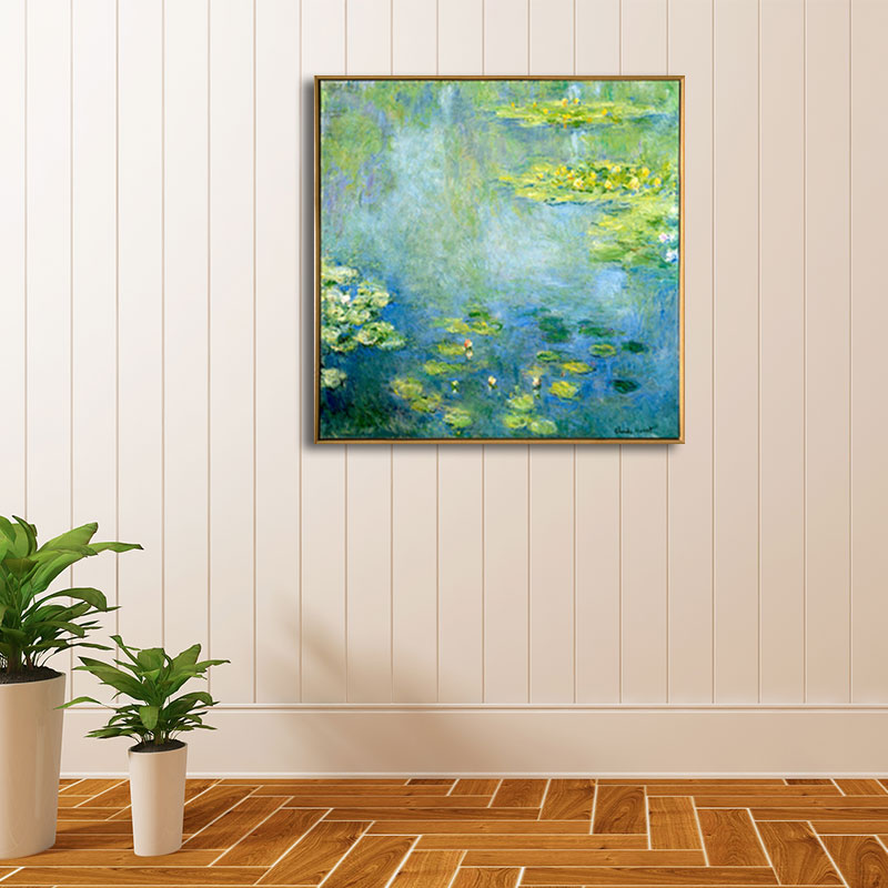 Textured Pool Oil Painting Art Print Canvas Traditional Wall Decor for Family Room Yellow Clearhalo 'Art Gallery' 'Canvas Art' 'Traditional' Arts' 1655741