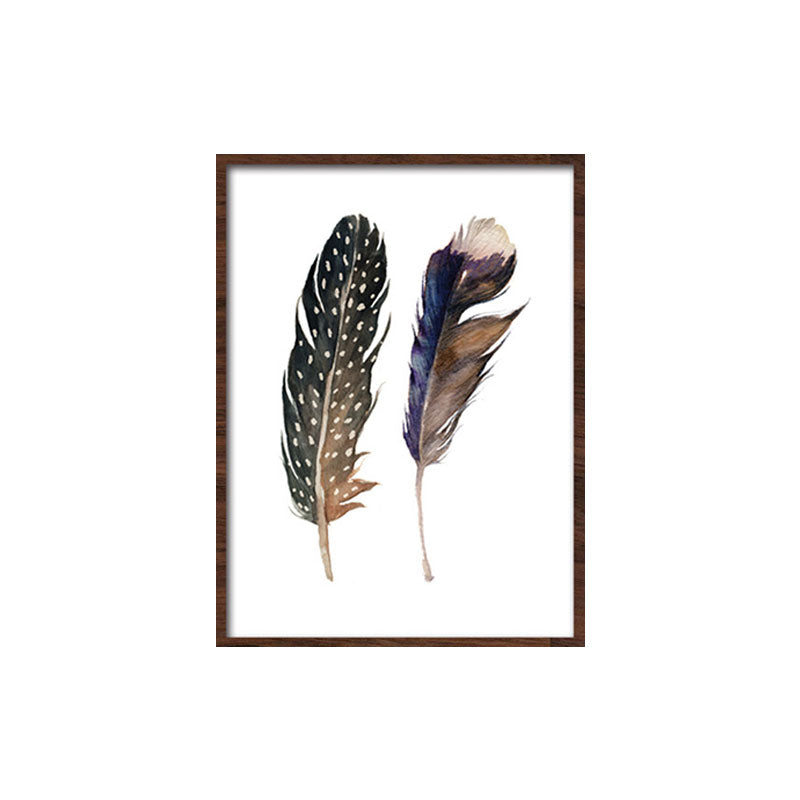Black Feathers Wall Art Textured Surface Minimalism Dining Room Canvas Print Clearhalo 'Art Gallery' 'Canvas Art' 'Contemporary Art Gallery' 'Contemporary Art' 'Minimalism' 'Minimalist Art Gallery' 'Scandinavian' Arts' 1655824