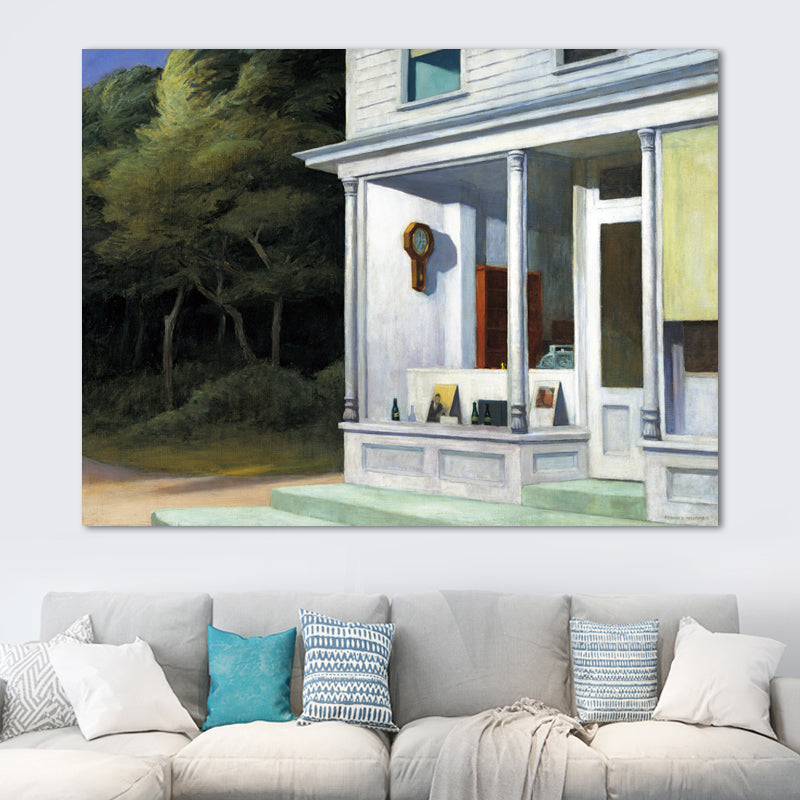 Building and Trees Painting in Light Color Traditional Style Wall Art for Playroom White Clearhalo 'Art Gallery' 'Canvas Art' 'Traditional' Arts' 1656191