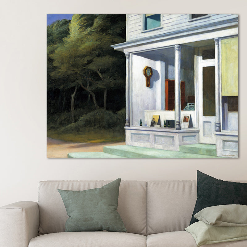 Building and Trees Painting in Light Color Traditional Style Wall Art for Playroom Clearhalo 'Art Gallery' 'Canvas Art' 'Traditional' Arts' 1656193