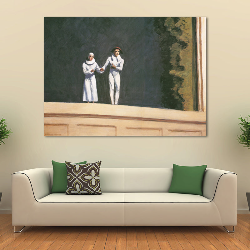 Building and Trees Painting in Light Color Traditional Style Wall Art for Playroom Clearhalo 'Art Gallery' 'Canvas Art' 'Traditional' Arts' 1656199