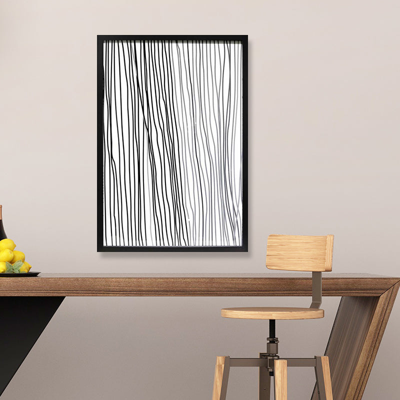 White Stripes Pattern Canvas Pencil Minimalism Style Textured Wall Print for Kitchen Clearhalo 'Art Gallery' 'Canvas Art' 'Contemporary Art Gallery' 'Contemporary Art' 'Minimalism' 'Minimalist Art Gallery' 'Scandinavian' Arts' 1656623