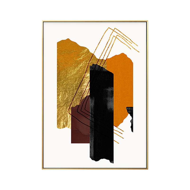 Mixed Media Glam Canvas Wall Art with Abstract Pattern in Dark Color for Bedroom - Clearhalo - 'Arts' - 'Canvas Art' - 1657103