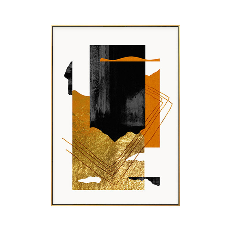 Mixed Media Glam Canvas Wall Art with Abstract Pattern in Dark Color for Bedroom - Clearhalo - 'Arts' - 'Canvas Art' - 1657111