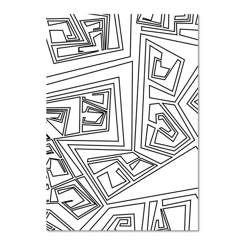 Charcoal Drawings Abstract Pattern Art Minimalism Canvas Textured Painting in White Clearhalo 'Art Gallery' 'Canvas Art' 'Contemporary Art Gallery' 'Contemporary Art' 'Minimalism' 'Minimalist Art Gallery' 'Scandinavian' Arts' 1657121
