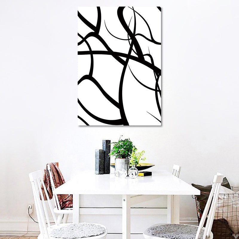 Charcoal Drawings Abstract Pattern Art Minimalism Canvas Textured Painting in White Clearhalo 'Art Gallery' 'Canvas Art' 'Contemporary Art Gallery' 'Contemporary Art' 'Minimalism' 'Minimalist Art Gallery' 'Scandinavian' Arts' 1657127