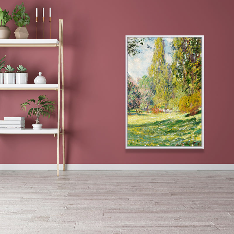 Stunning Nature Scenery Painting for Bedroom Country Landscape Wall Art in Green Clearhalo 'Art Gallery' 'Canvas Art' 'Country Art Gallery' 'French Country' 'Rustic' Arts' 1657376