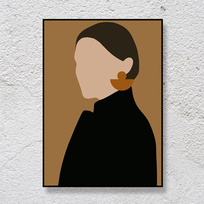 Mid-Century Modern Fashion Painting Black Textured Canvas Wall Art for Living Room Black Clearhalo 'Art Gallery' 'Canvas Art' 'Industrial' 'Mid-Century Modern' 'Minimalist Art Gallery' Arts' 1657394