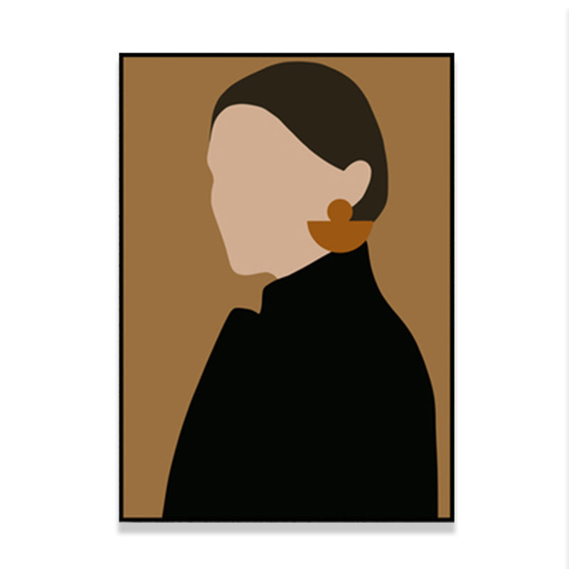 Mid-Century Modern Fashion Painting Black Textured Canvas Wall Art for Living Room Clearhalo 'Art Gallery' 'Canvas Art' 'Industrial' 'Mid-Century Modern' 'Minimalist Art Gallery' Arts' 1657397