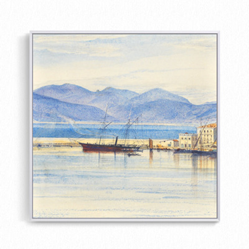 Pastel Color Monet Sailboat Art Print River Scenery Impressionist Textured Painting Clearhalo 'Art Gallery' 'Canvas Art' 'Country Art Gallery' 'French Country' 'Rustic' Arts' 1657553