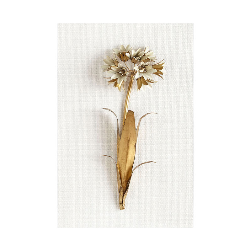 Gold Nordic Canvas Art Branch of Blooming Flower Wall Decoration for Living Room