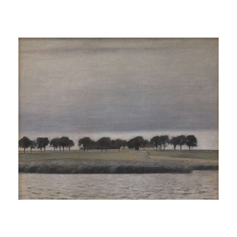 Gloomy Grassland Canvas Wall Art House Interior Scenery Painting Wall Decor in Grey Clearhalo 'Art Gallery' 'Canvas Art' 'Traditional' Arts' 1657996