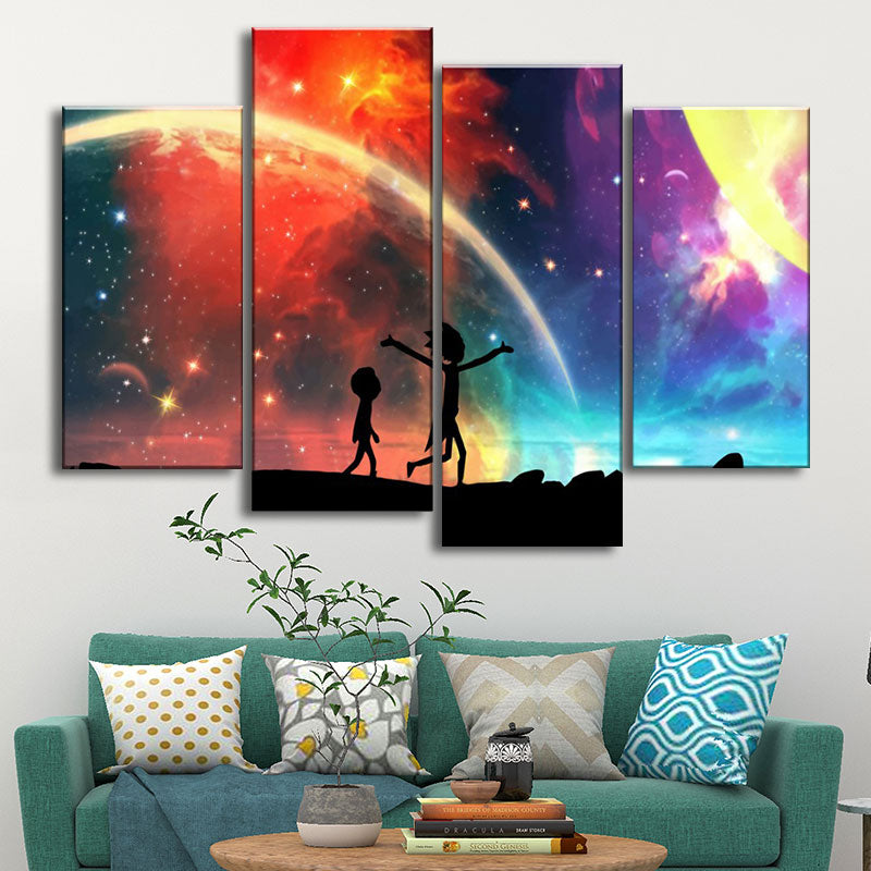 Children's Art Kids Paintings Starry Night Constellation in Purple Wall Art Decor Clearhalo 'Art Gallery' 'Canvas Art' 'Kids' Arts' 1658253