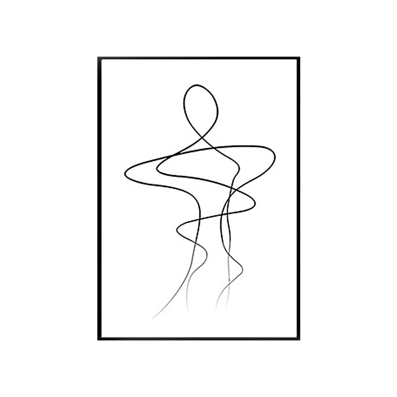 Irregular Line Charcoal Drawings Art Minimalism Style Canvas Painting, Multiple Sizes Clearhalo 'Art Gallery' 'Canvas Art' 'Contemporary Art Gallery' 'Contemporary Art' 'Minimalism' 'Minimalist Art Gallery' 'Scandinavian' Arts' 1658347