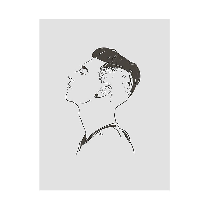 Textured Handsome Boy Portrait Art Canvas Minimalism Wall Art Print for Girls Bedroom Clearhalo 'Art Gallery' 'Canvas Art' 'Contemporary Art Gallery' 'Contemporary Art' 'Minimalism' 'Minimalist Art Gallery' 'Scandinavian' Arts' 1658401