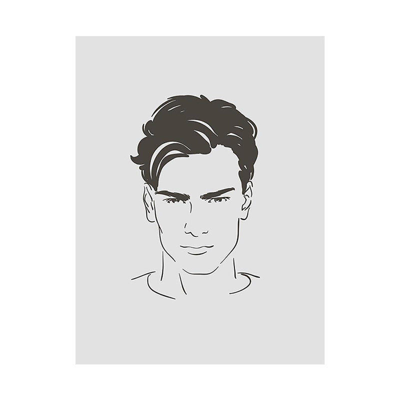 Textured Handsome Boy Portrait Art Canvas Minimalism Wall Art Print for Girls Bedroom Clearhalo 'Art Gallery' 'Canvas Art' 'Contemporary Art Gallery' 'Contemporary Art' 'Minimalism' 'Minimalist Art Gallery' 'Scandinavian' Arts' 1658408