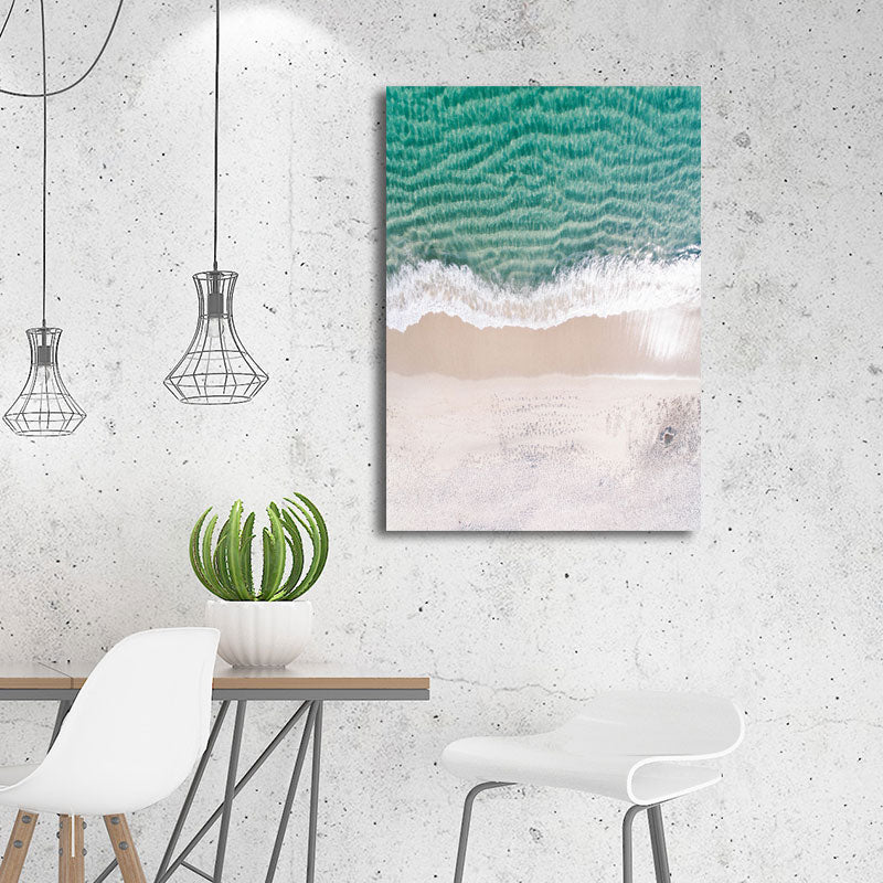 Canvas Blue Wall Decor Tropical Skyline View of Sea Waves Wall Art for Bedroom Clearhalo 'Art Gallery' 'Canvas Art' 'Coastal Art Gallery' 'Nautical' Arts' 1658668