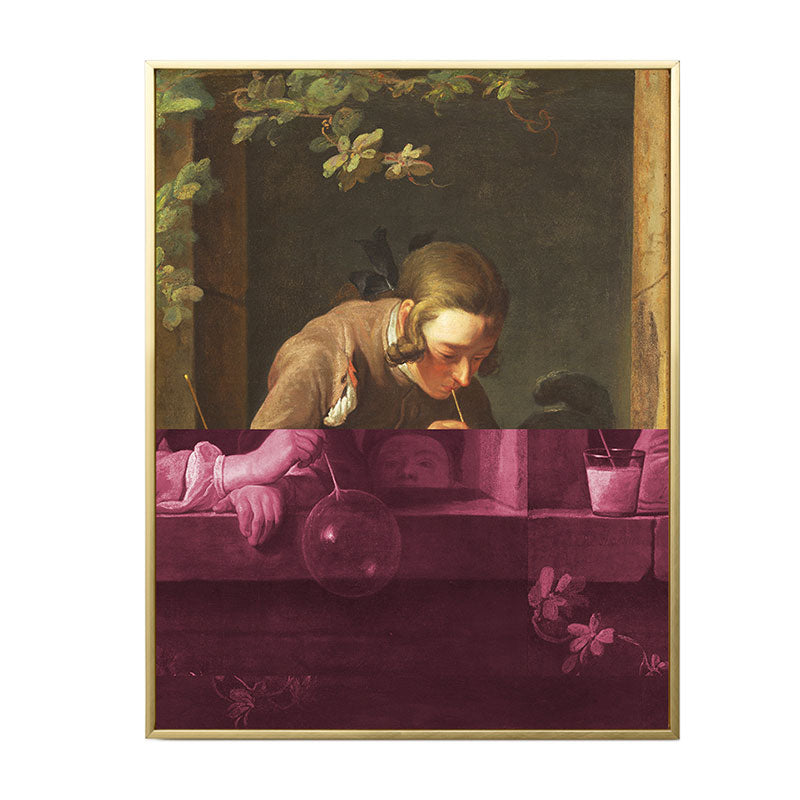 Brown Writing Maiden Canvas Oil Painting Retro Textured Wall Decor for Guest Room - Clearhalo - 'Arts' - 'Canvas Art' - 1659168