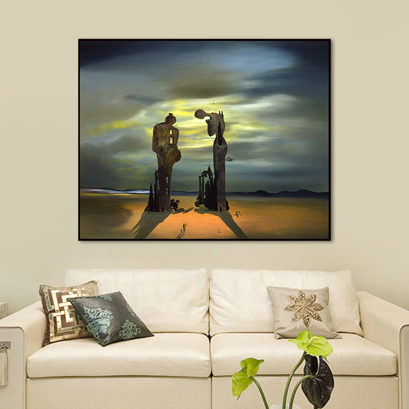 Contemporary Shabby Building Canvas in Brown Textured Wall Art Decor for Boys Room Clearhalo 'Art Gallery' 'Canvas Art' 'Contemporary Art Gallery' 'Modern' Arts' 1659511