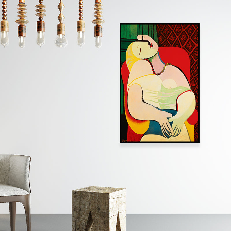 Canvas Yellow Wall Art Traditional Picasso A Dream Painting for House Interior, Textured Clearhalo 'Art Gallery' 'Canvas Art' 'Traditional' Arts' 1659953
