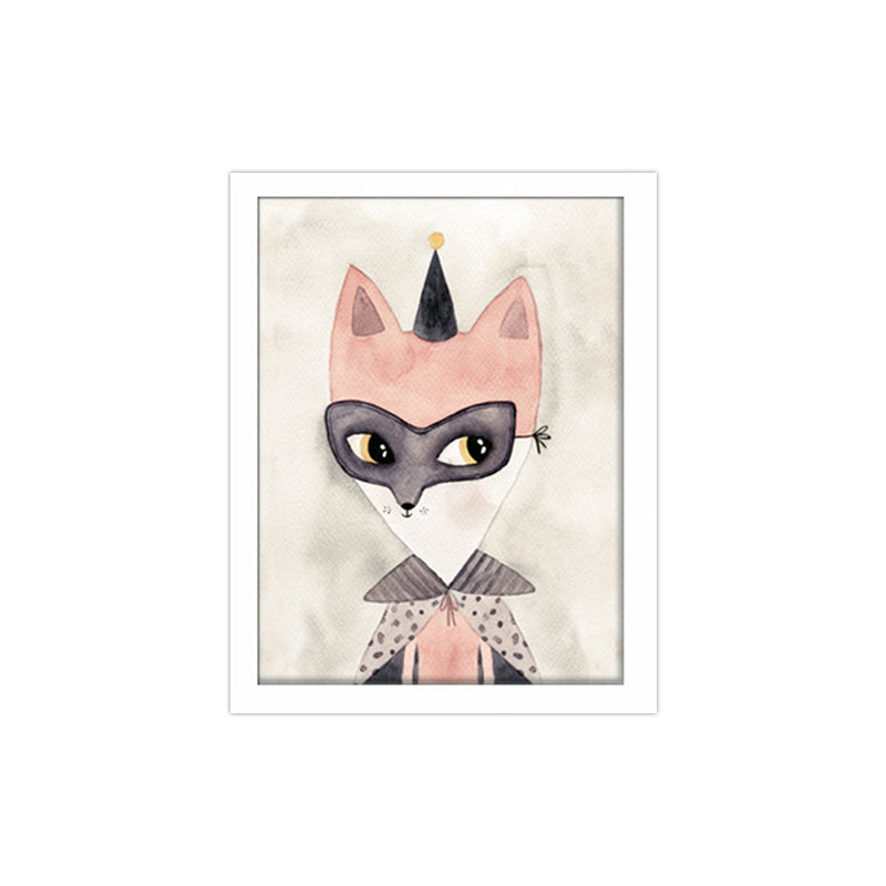 Rabbit Canvas Wall Art Cartoon Cute Figure Drawing Wall Decor in Beige for Nursery Clearhalo 'Art Gallery' 'Canvas Art' 'Kids' Arts' 1659988