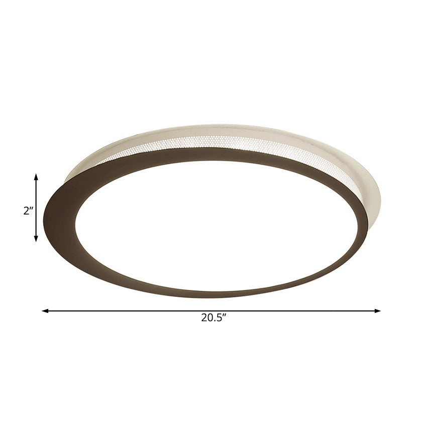 Circle Flush Light Fixture Contemporary Metal LED Ceiling Mount Lamp with Acrylic Diffuser in White/Warm Light Clearhalo 'Ceiling Lights' 'Close To Ceiling Lights' 'Close to ceiling' 'Flush mount' Lighting' 166804