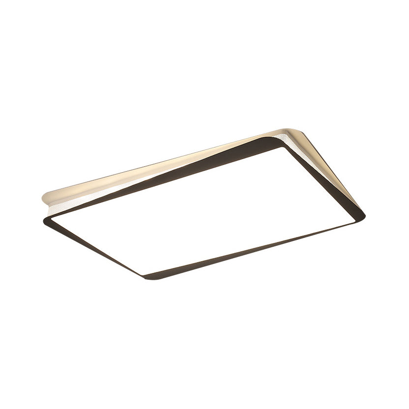 Metal Rectangular Flush Mount Light Fixture Simple LED Ceiling Flush Mount Light in White/Warm Light Clearhalo 'Ceiling Lights' 'Close To Ceiling Lights' 'Close to ceiling' 'Flush mount' Lighting' 167156