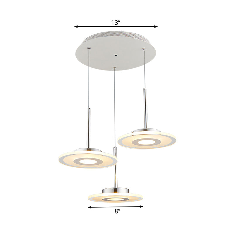 Modern Circular Acrylic Pendant LED Hanging Ceiling Light in Warm/White/Natural Light with Round/Linear Canopy Clearhalo 'Ceiling Lights' 'Modern Pendants' 'Modern' 'Pendant Lights' 'Pendants' Lighting' 167283