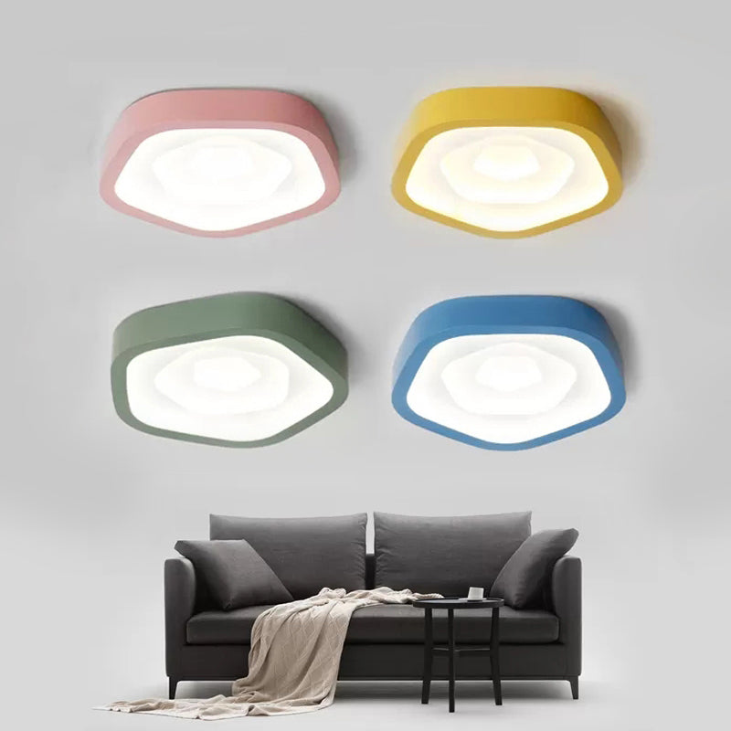 Bedroom Ceiling Light for Kids, LED Flush Mount Lighting with Rose Shade Nordic Style Clearhalo 'Ceiling Lights' 'Close To Ceiling Lights' 'Close to ceiling' 'Flush mount' Lighting' 168349