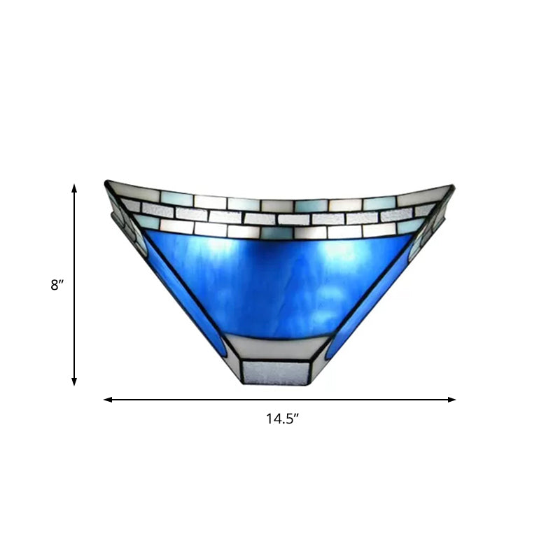 Tiffany Wall Mount Light with Stained Glass Shade Indoor Wall Sconce Light for Living Room Clearhalo 'Industrial' 'Middle century wall lights' 'Tiffany wall lights' 'Tiffany' 'Wall Lamps & Sconces' 'Wall Lights' Lighting' 168467
