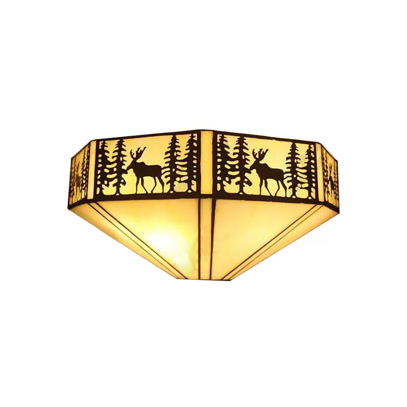 Tiffany Wall Mount Light with Stained Glass Shade Indoor Wall Sconce Light for Living Room Clearhalo 'Industrial' 'Middle century wall lights' 'Tiffany wall lights' 'Tiffany' 'Wall Lamps & Sconces' 'Wall Lights' Lighting' 168469
