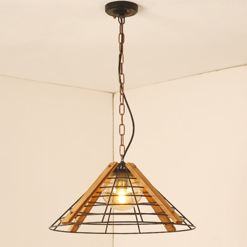 1 Head Drum/Conic Frame Pendulum Light Industrial Black Metal Hanging Lamp Kit, 11"/19" Wide Black 19" Clearhalo 'Art Deco Pendants' 'Black' 'Cast Iron' 'Ceiling Lights' 'Ceramic' 'Crystal' 'Industrial Pendants' 'Industrial' 'Metal' 'Middle Century Pendants' 'Pendant Lights' 'Pendants' 'Rustic Pendants' 'Tiffany' Lighting' 1687477