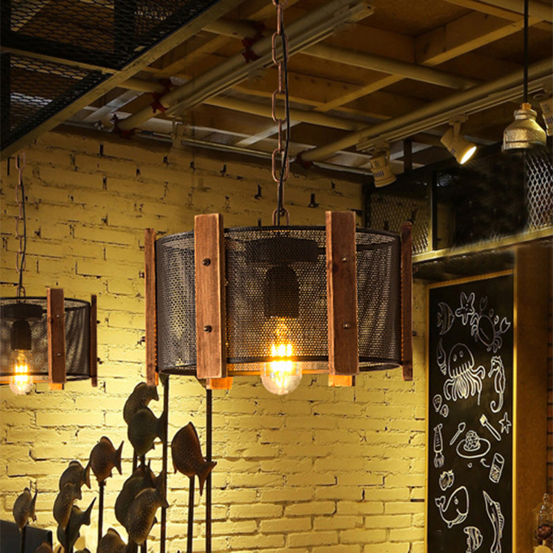 1 Head Drum/Conic Frame Pendulum Light Industrial Black Metal Hanging Lamp Kit, 11"/19" Wide Clearhalo 'Art Deco Pendants' 'Black' 'Cast Iron' 'Ceiling Lights' 'Ceramic' 'Crystal' 'Industrial Pendants' 'Industrial' 'Metal' 'Middle Century Pendants' 'Pendant Lights' 'Pendants' 'Rustic Pendants' 'Tiffany' Lighting' 1687482