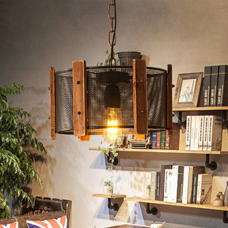 1 Head Drum/Conic Frame Pendulum Light Industrial Black Metal Hanging Lamp Kit, 11"/19" Wide Clearhalo 'Art Deco Pendants' 'Black' 'Cast Iron' 'Ceiling Lights' 'Ceramic' 'Crystal' 'Industrial Pendants' 'Industrial' 'Metal' 'Middle Century Pendants' 'Pendant Lights' 'Pendants' 'Rustic Pendants' 'Tiffany' Lighting' 1687483