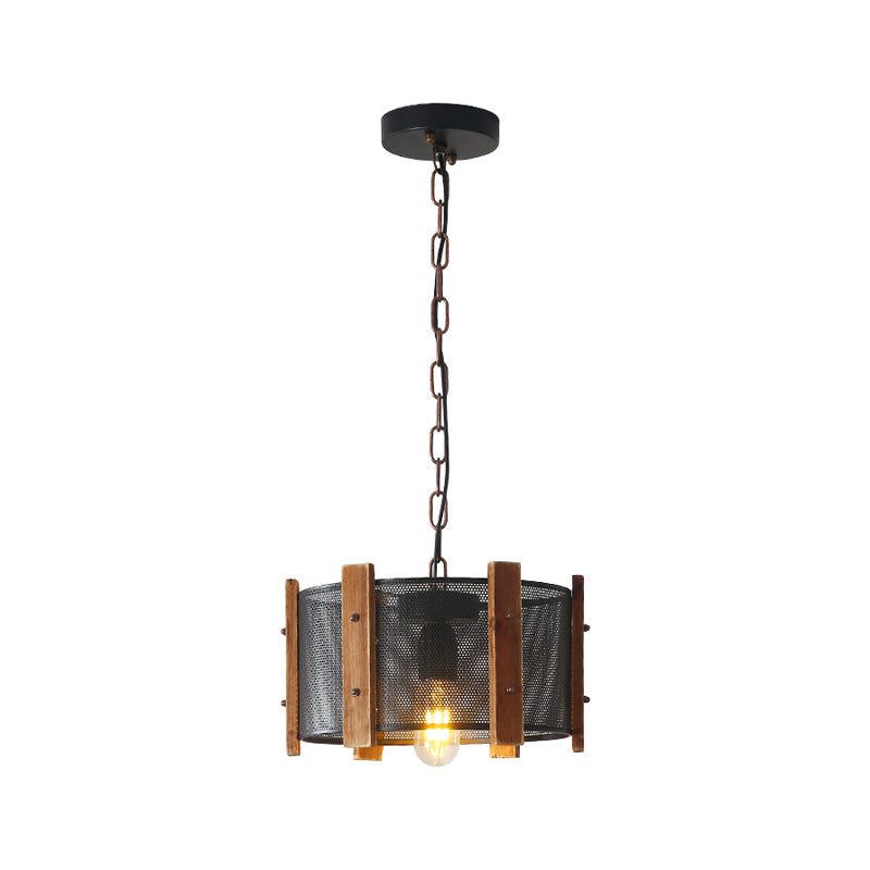 1 Head Drum/Conic Frame Pendulum Light Industrial Black Metal Hanging Lamp Kit, 11"/19" Wide Clearhalo 'Art Deco Pendants' 'Black' 'Cast Iron' 'Ceiling Lights' 'Ceramic' 'Crystal' 'Industrial Pendants' 'Industrial' 'Metal' 'Middle Century Pendants' 'Pendant Lights' 'Pendants' 'Rustic Pendants' 'Tiffany' Lighting' 1687484
